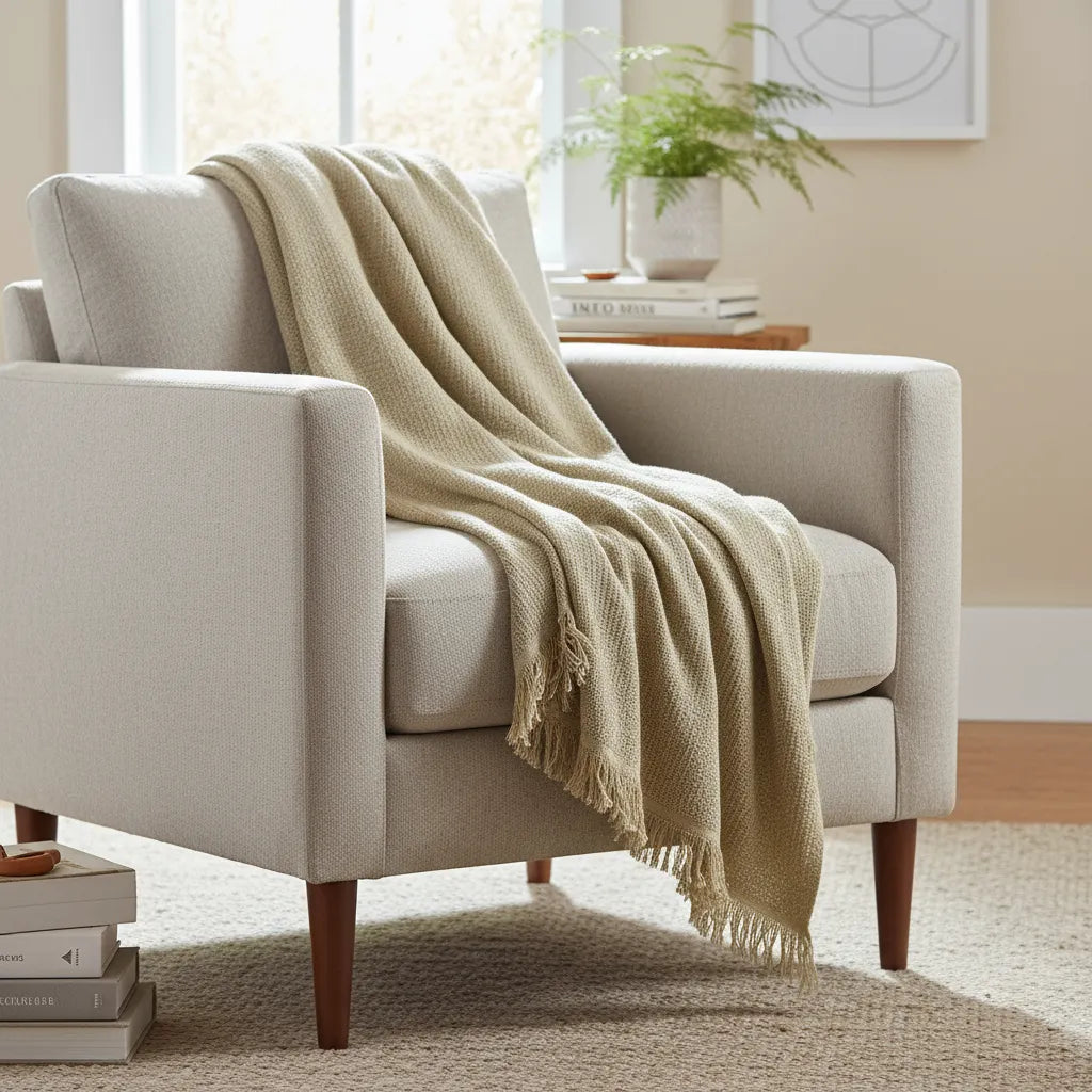 Manta para sillón o pie de cama decorativa 153 X 170 Cm