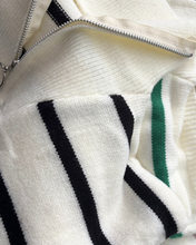 Cargar imagen en el visor de la galería, Sweater con cierre a rayas - Negro

