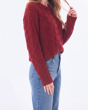 Cargar imagen en el visor de la galería, Sweater tejido Ochos - Rojo
