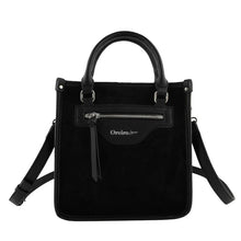 Cargar imagen en el visor de la galería, Cartera bandolera de gamuza Oreiro Love - Negro
